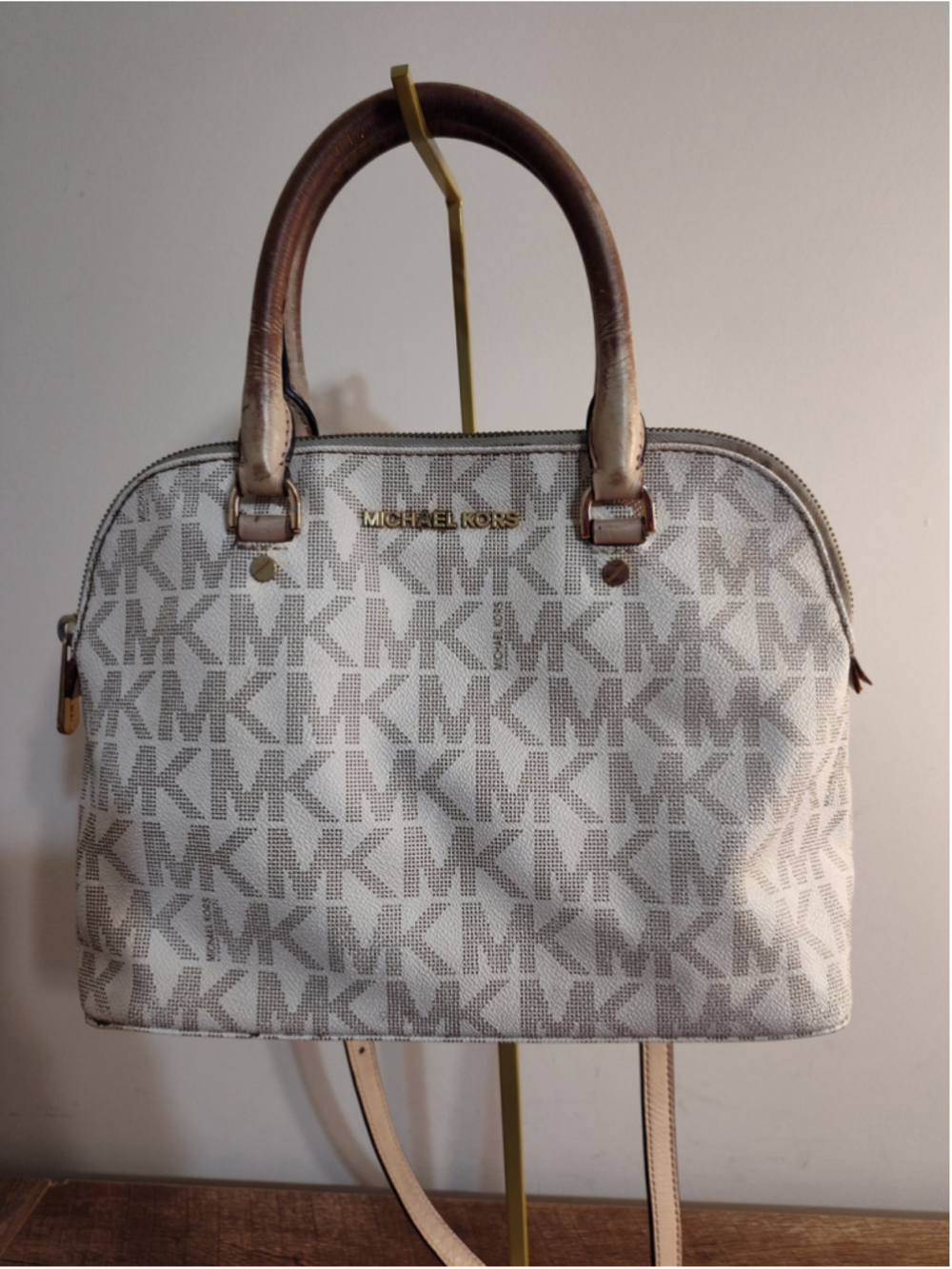 Women's Michael Kors Satchel Bag One Size White Beige